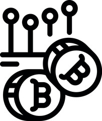 Poster - Illustration of blockchain technology connecting bitcoin cryptocurrency payments for secure and transparent transactions
