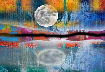 moon in night sky landscape