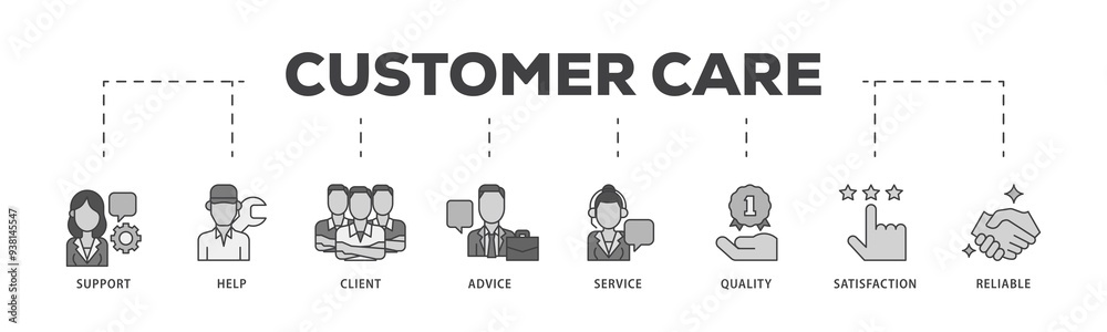 Customer care icon infographic illustration concept with icon of help ...