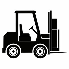 Forklift Black silhouette