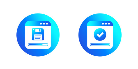 Poster - backup or copy files icons with a floppy disk