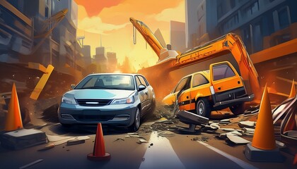 Car Crash in Construction Zone Leads to Insurance Claim Scenario