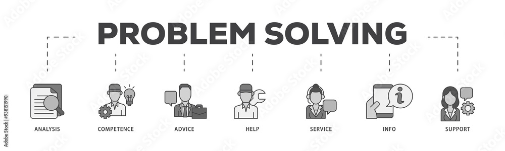 Problem solving icon infographic illustration concept with icon of ...