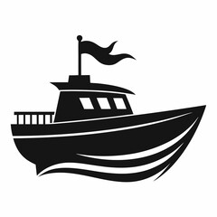 Wall Mural - Raw boat black silhouette