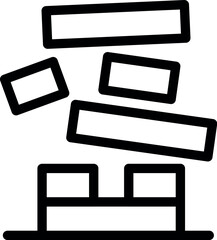 Poster - illustration featuring a set of rectangular wood blocks falling from a stack
