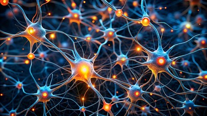 Poster - Neural Network Interconnectivity: A mesmerizing abstract illustration of a neural network, featuring intricate connections and glowing nodes, representing the complex and interconnected nature of the 