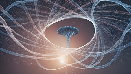 Poster - Cosmic Data Stream: A radiant nexus of data visualized as ethereal streams against a celestial backdrop, symbolizing the interconnectedness of information in the digital age.