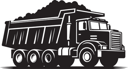 Dump Truck silhouette vector illustration isolated on a white background