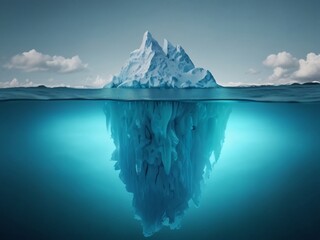 iceberg in polar regions which shows a big hidden potential beneath the surface created with generat