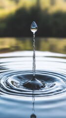 Wall Mural - Serene water drop moment in nature