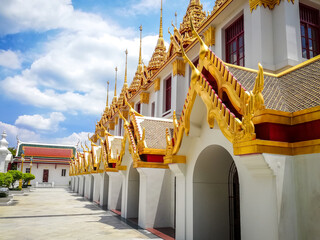 loha prasat metal palace,located in wat ratchanaddaram temple, bangkok,thailand