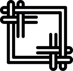 Poster - Simple vector icon representing a crop tool function, useful for user interface design