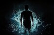 © Anna - Silhouette of person with dynamic water splash effect