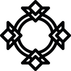 Poster - Abstract circular design element with diamond shapes forming a frame, ideal for logos, branding, and decorative purposes