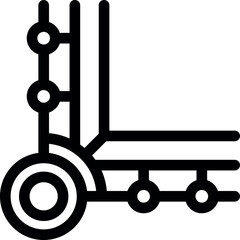 Poster - Black and white icon of a manual forklift used to move cargo in a warehouse