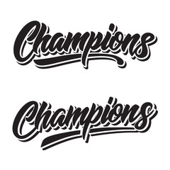 Wall Mural - Champions lettering text. vector on white background