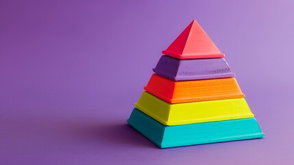 Wall Mural - pyramid toy isolated on purple background