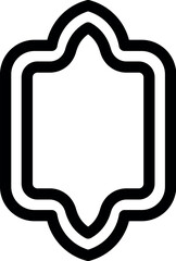 Poster - Black outline of a vintage frame with rounded corners and a pointed top, isolated on a white background