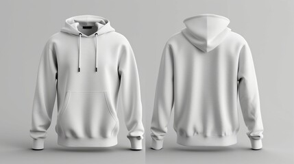 Blank Hoodie Template in Studio Lighting – Long Sleeve Sweatshirt for Apparel Design, Print, Advertising, and Fashion Branding Mockups