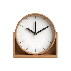 Minimalist Wall Clock on Wooden Surface cut out