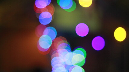 abstract background with christmas lights vintage style blur bokeh