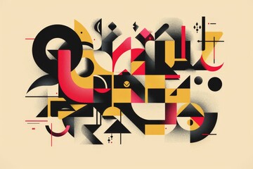 Aufkleber - poster with colorful design on it, graphic artist experiments with typography in their latest vector creation
