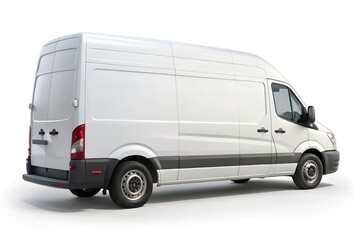 Delivery van isolated on white background mockup template. Copy space.