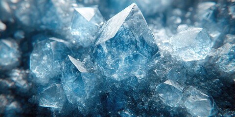 Wall Mural - A Close-Up View of Blue Crystal Formations