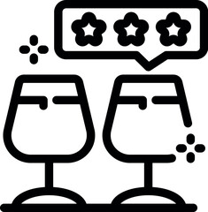Poster - Two wine glasses are displayed with a three star rating above, representing a review of a wine tasting experience