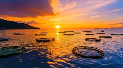 Explore the rise of aquaculture and its role in meeting global seafood demand. --ar 16:9 --style raw --personalize b2ip5gw --v 6.1 Job ID: 28fb7ee3-1eae-4b5f-add3-4c19cd404116