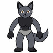 © design master - Full-Body Wolf with Human Features Vector Design art vector illustration