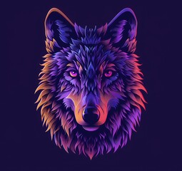  Hand drawn wolf monster illustration for full print t-shirt design,