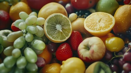 Poster - A close-up shot of various fruits arranged together