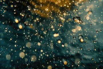 Canvas Print - A close-up view of water droplets on a surface, ideal for use in illustrations and designs