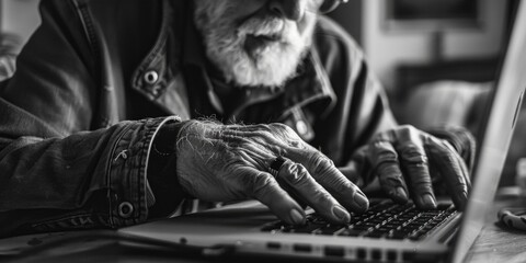 Poster - A person sitting at a desk working on their laptop