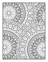 coloring page for children and adults.. Ornamental mandala adult coloring book page.