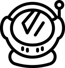 Poster - Simple black and white icon of an astronaut helmet with antenna, perfect for projects related to space exploration and science fiction