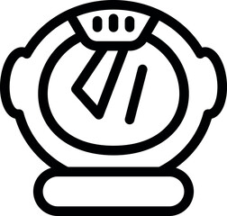 Poster - Simple bold line icon of an astronaut helmet, representing space exploration and the technology required for human survival in space