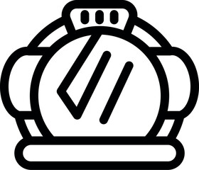 Poster - Simple, bold line art icon of an astronaut helmet, perfect for projects related to space exploration, science fiction, and the wonders of the cosmos
