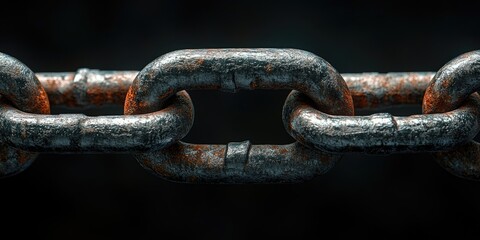 Poster - Close-up of a Rusted Metal Chain Link