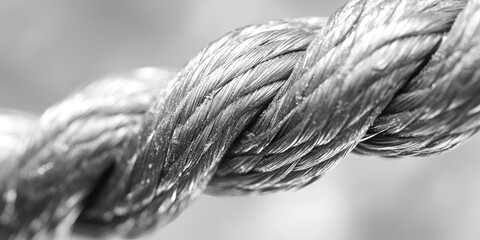 Poster - Close-up of a Twisted Silver Rope