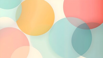 Poster - Elegant minimalist design featuring overlapping pastel circles in a clean and contemporary layout perfect for modern presentation slides digital media and website backgrounds