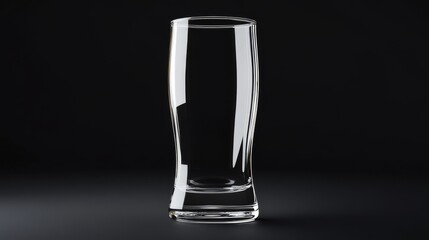 Empty Beer Glass on Black Background.