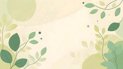 Poster - A serene and modern background featuring a soft green gradient and simple leaf patterns creating an elegant and eco friendly design perfect for presentations websites