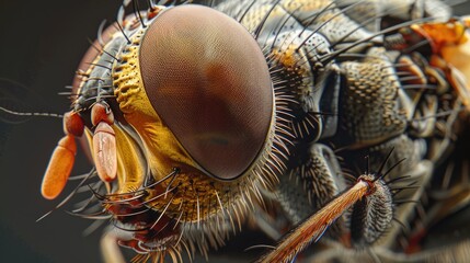 Poster - A detailed shot of a fly's facial features, suitable for scientific or educational uses