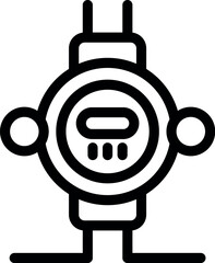 Poster - Simple outline icon of an electric meter measuring electricity consumption