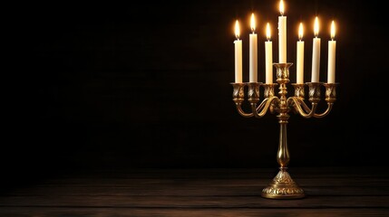 Poster - A candle holder with six candles is lit