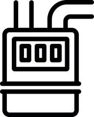 Poster - Simple outline icon of an electric meter counting electricity consumption