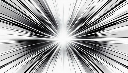 Wall Mural - Dynamic motion graphic elements with manga-style speed lines and explosive bursts on a white background.