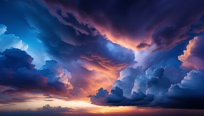 Wall Mural - Unique stormy skies during dusk. Ideal for backdrop.